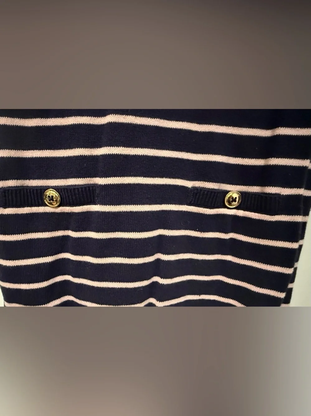 Gymboree Navy Sweater Dress with Pink Stripes and Bows